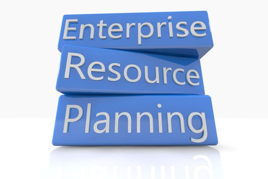 Blue box concept: Enterprise Resource Planning on white background