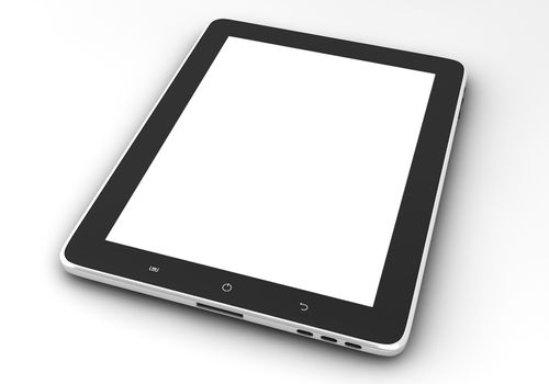 Realistic tablet pc computer like ipade with blank screen isolated on white background