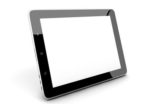 Realistic tablet pc computer like ipade with blank screen isolated on white background