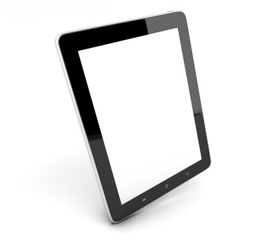 Realistic tablet pc computer like ipade with blank screen isolated on white background