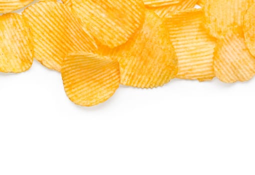 potato chips isolated on white background.With clipping path
