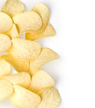 potato chips isolated on white background.With clipping path