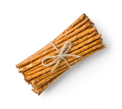 crispy straw on white background. with clipping path