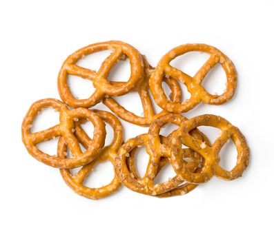 cookies pretzels on a white background. With clipping path