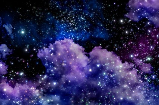 stars shine through the clouds of a new nebula