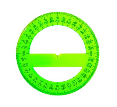 a green protractor