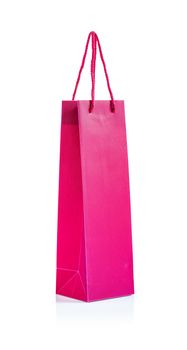 isolated pink paper bag