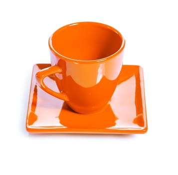 orange colored coffee cup