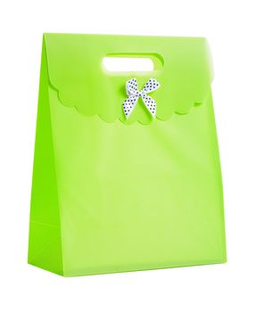 single green paper bag