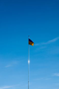 Ukranian flag on wind