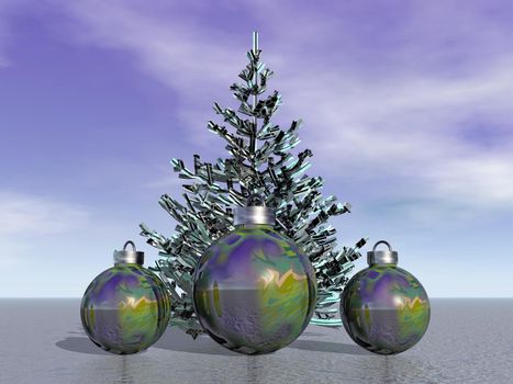 firtree and balls and Christmas