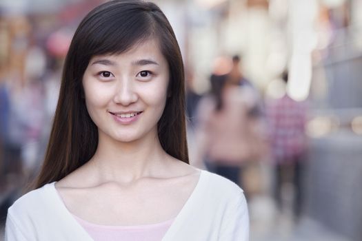 Portrait of Young Woman Outdoors in Beijing