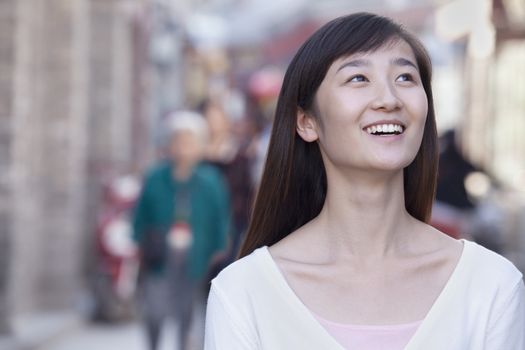 Portrait of Young Woman Outdoors in Beijing