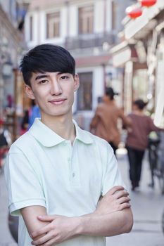 Portrait of Young Man Outdoors in Beijing 