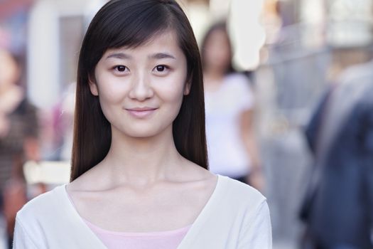 Portrait of Young Woman Outdoors in Beijing