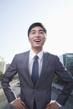 Young Businessman Laughing