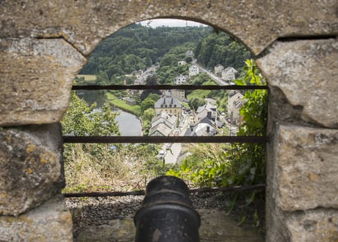 canon from the castle of bouillon in the belgium ardennes