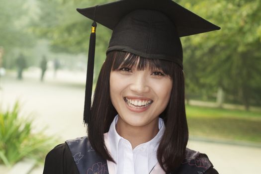 Young Woman Graduating From University, Close-Up Portrait