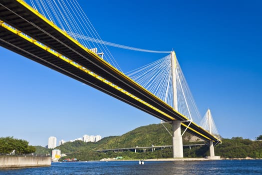 Bridge in Hong Kong at day