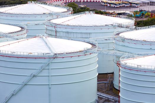 Gas storage tank in industrial plant