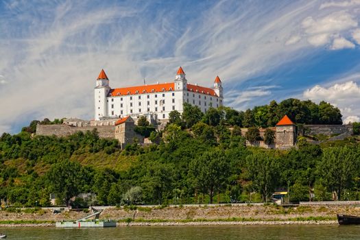 Medieval castle on the hill against the sky, Bratislava, Slovakia