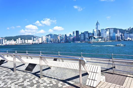 Hong Kong harbor at summer