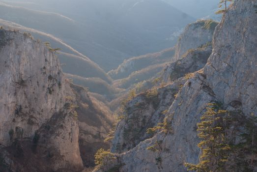 rocky hills in the canyon