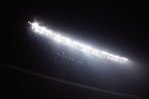 Stadium floodlights at night time, Beijing, China