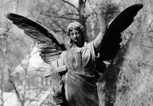 Old Angel statue in B/W