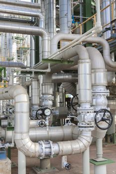 Steel pipe line in chemical industrial plant