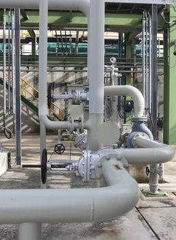Steel pipe line in chemical industrial plant