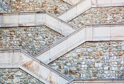 ladder conducting to the Bratislava palace, used as a background for design