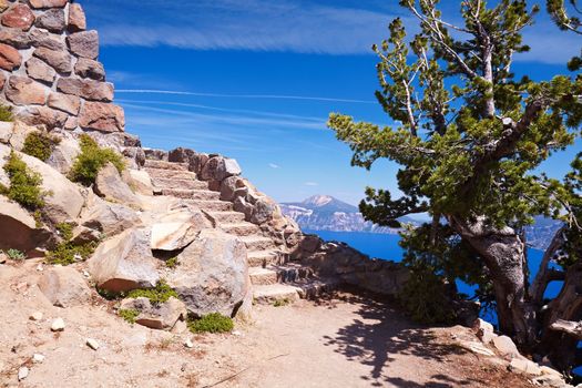 Staircase and Brick Wall, Crater Lake National Park, Oregon, United States