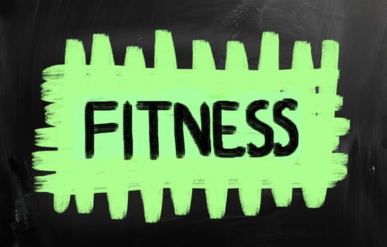fitness concept written on a chalkboard