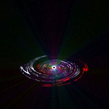 Black Hole in deep space, 2d illustration