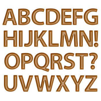 Set of Brown Chocolate Alphabet A-Z