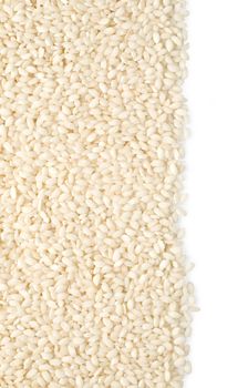 grains of rice on a white background with clipping path