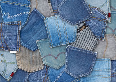  background of different jeans pocket 