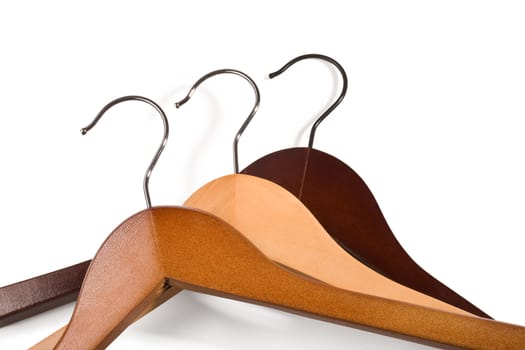 Hangers  close up isolated on the white background. with clipping path