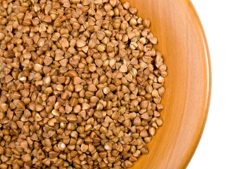  buckwheat close up in a wooden bowl