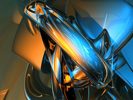 futuristic metal background - 3d illustration