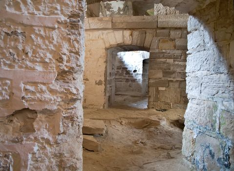 walls and passages of old stone fort