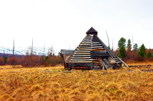 Old home from boards in mountain high