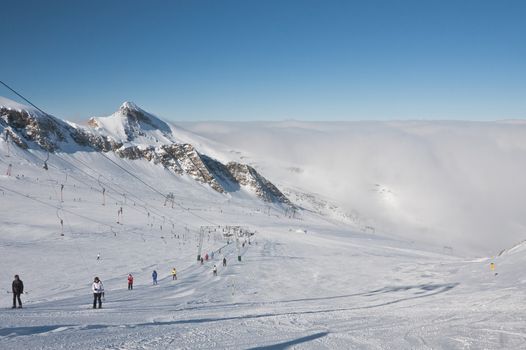 Ski resort of Kaprun, Kitzsteinhorn glacier. Austria