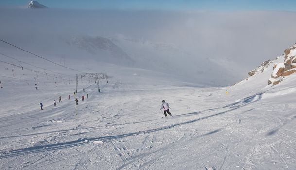 Ski resort of Kaprun, Kitzsteinhorn glacier. Austria