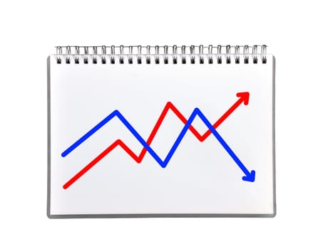 graph in notebook on a white background
