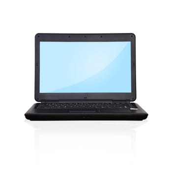 black laptop isolated on white