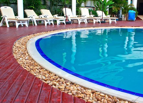 Luxury Resort Swimming Pool
high angle on curved edge of a luxury resort swimming pool
