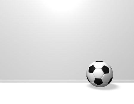 soccer ball in front of white wound - 3d illustration