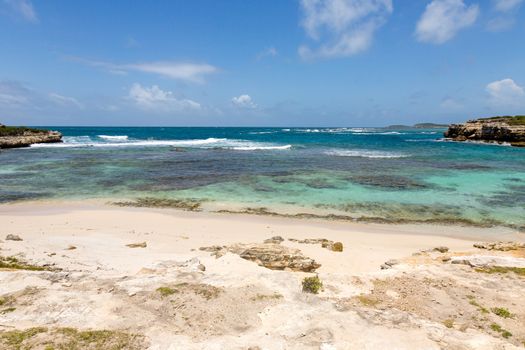 Beautiful Rustic Caribbean Sandy Bay and Sea Antigua